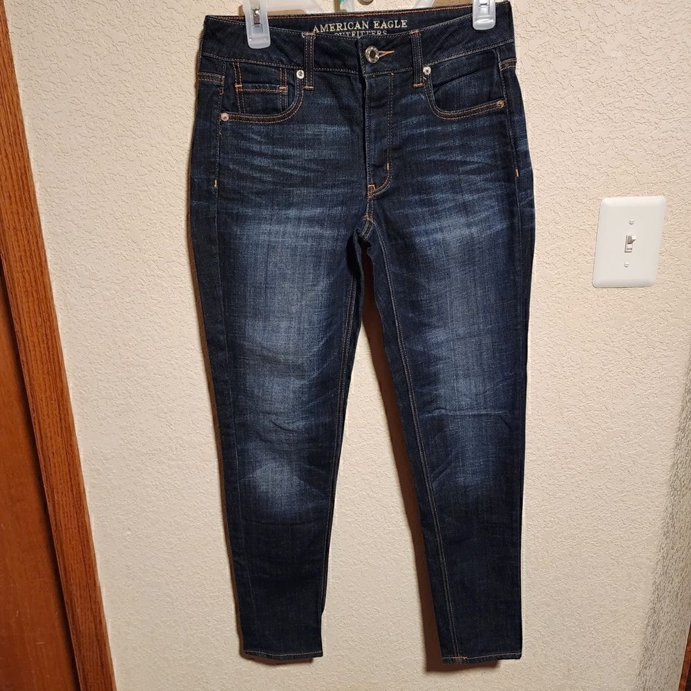 American Eagle Outfitters- Women’s Dark Wash Tom Girl 5-Button Jeans, Size 0